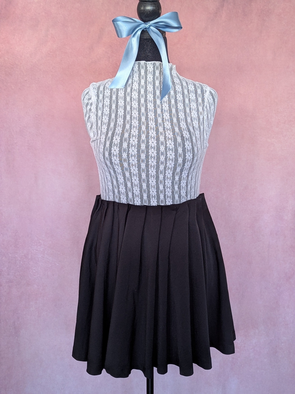 State of Being Black Soft Pleated Skater Skirt